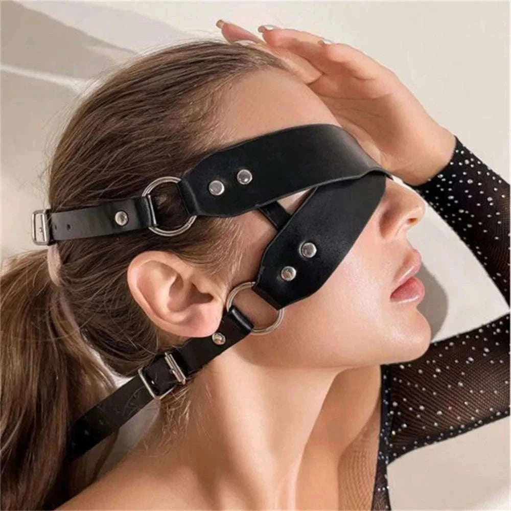 Exotic Leather Half Face Mask for Gothic, Cosplay, and Masquerade-9