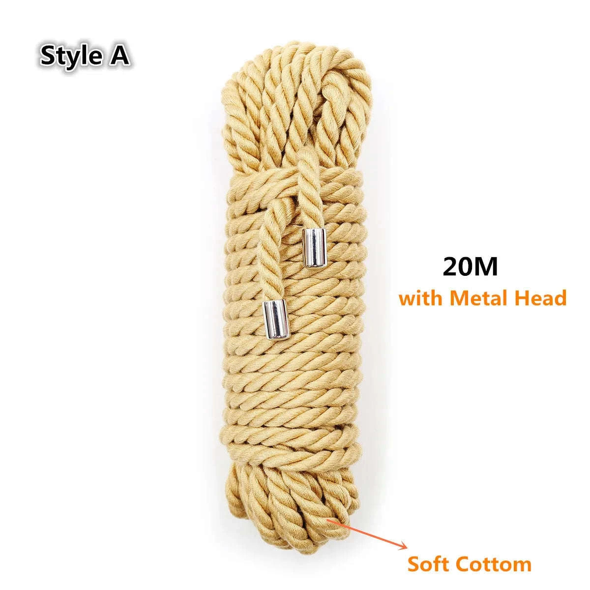 Exotic Shibari Accessory | Handcuffs & Bondage Rope for Role Play Fun-Style A 10M