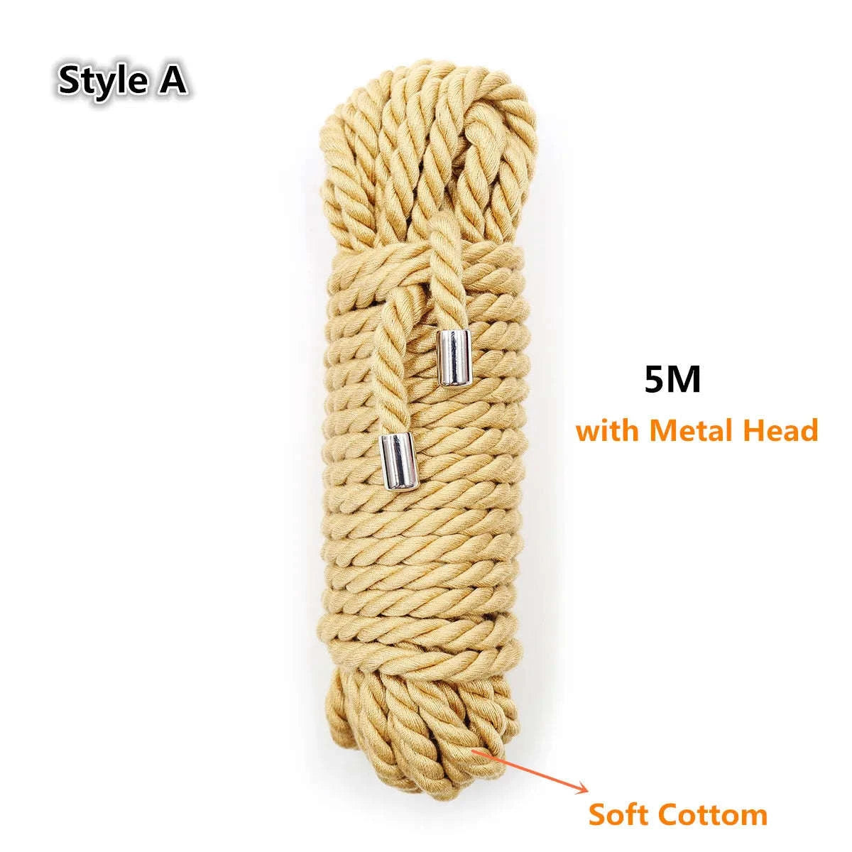 Exotic Shibari Accessory | Handcuffs & Bondage Rope for Role Play Fun-Style A 10M