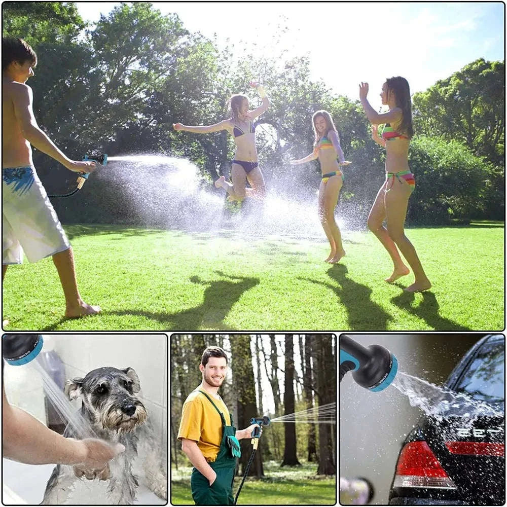 Expandable Garden Hose with 10-Pattern Spray Nozzle (25–150 ft)-green / 1/2'' / 75ft|United States