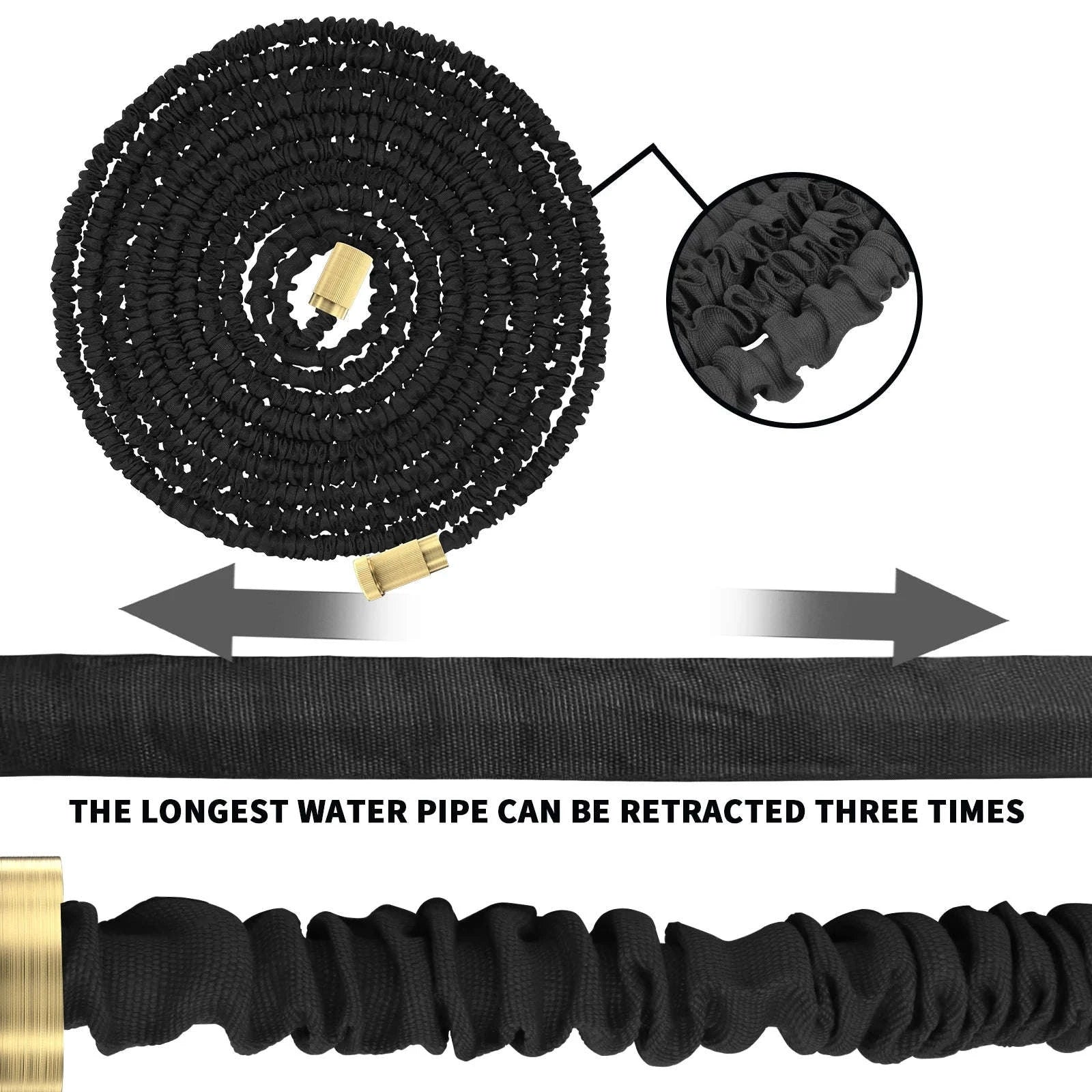 Expandable Garden Hose with 7‑Mode Spray Nozzle-Blue / 150ft / UNITED KINGDOM