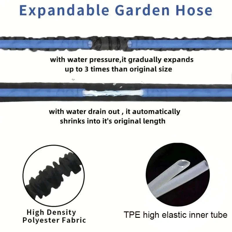 Expandable Magic Hose for Home & Garden Watering-Green / 25ft