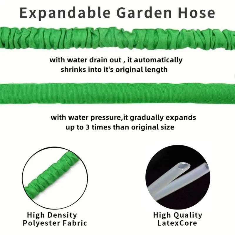 Expandable Magic Hose for Home & Garden Watering-Green / 25ft