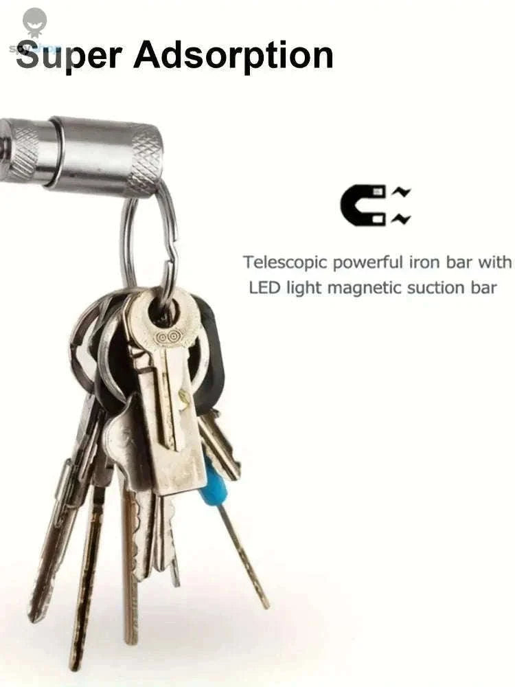 Extendable Magnetic Pick Up Tool with LED Torch-Magnetic Rod