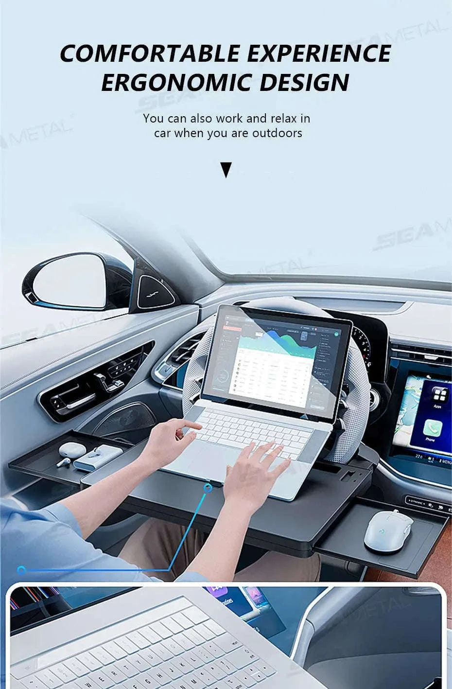 Extendable Steering Wheel Tray for Car-1pc