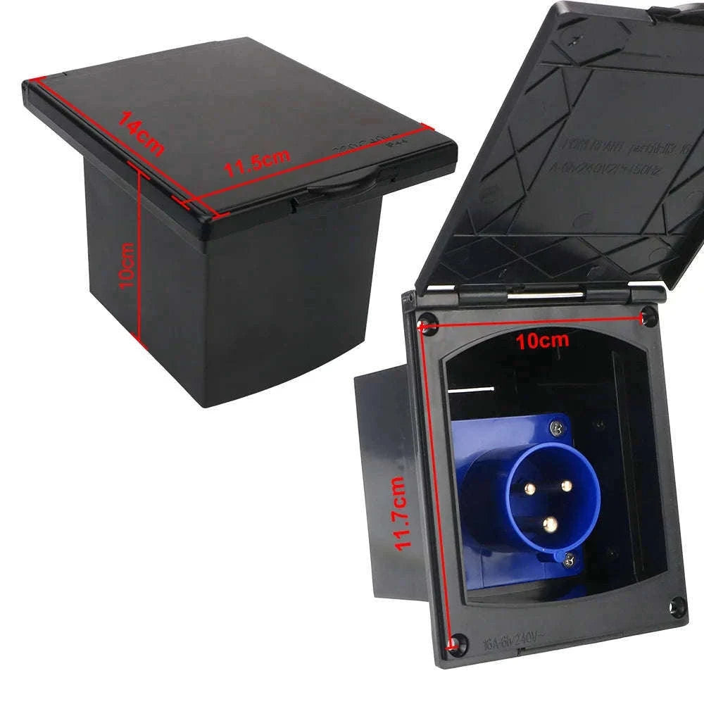 External Flush Hook Up Socket with Cover 220V-240V 16A-Only Socket