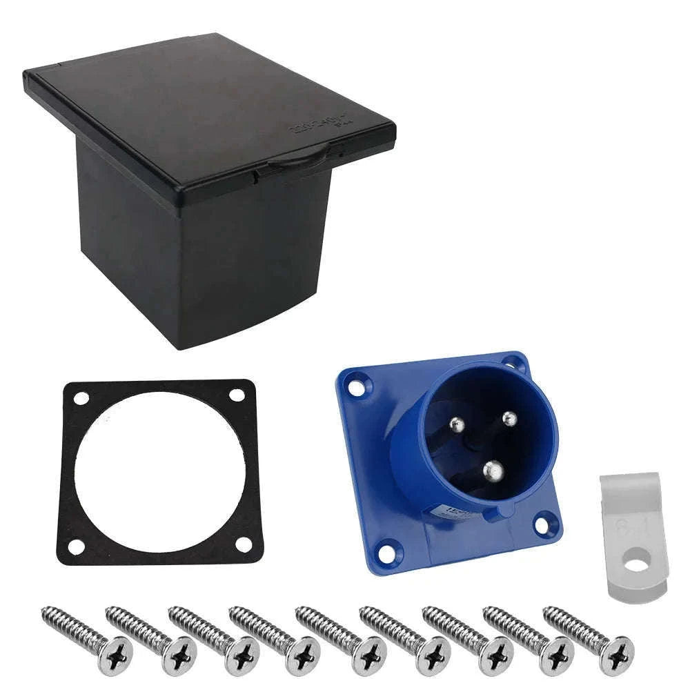 External Flush Hook Up Socket with Cover 220V-240V 16A-Only Socket