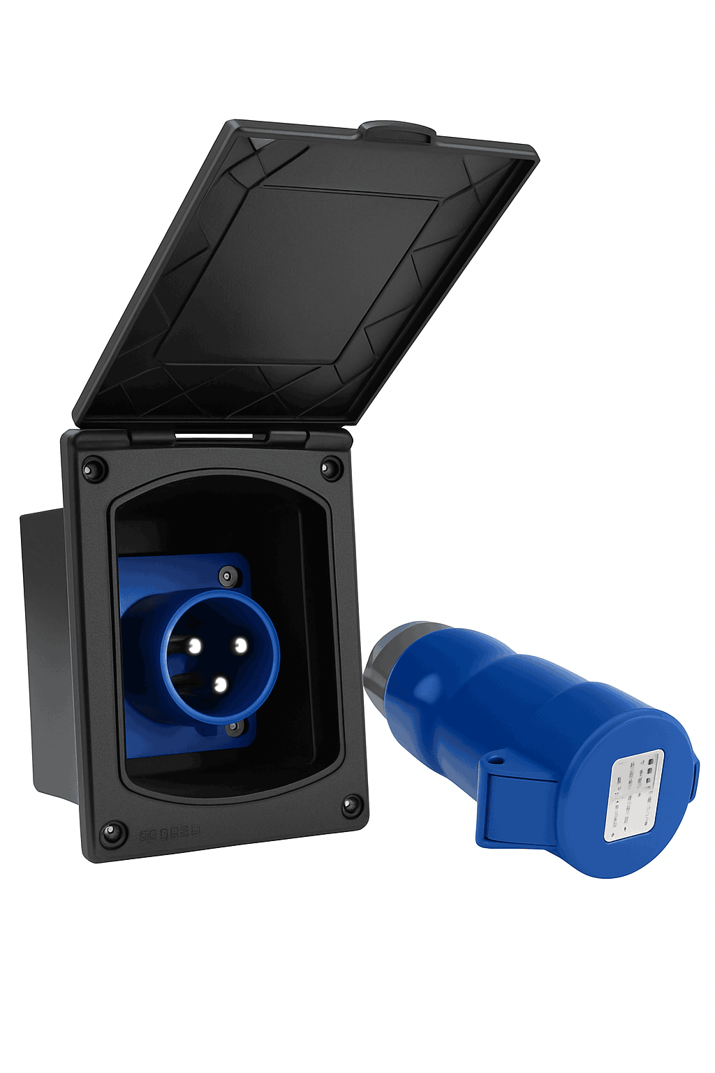 External Flush Hook Up Socket with Cover 220V-240V 16A-Only Socket