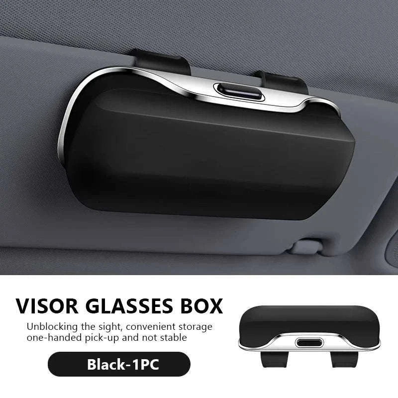Extra-Large Car Glasses Case for Sun Visor-Brown 1pc
