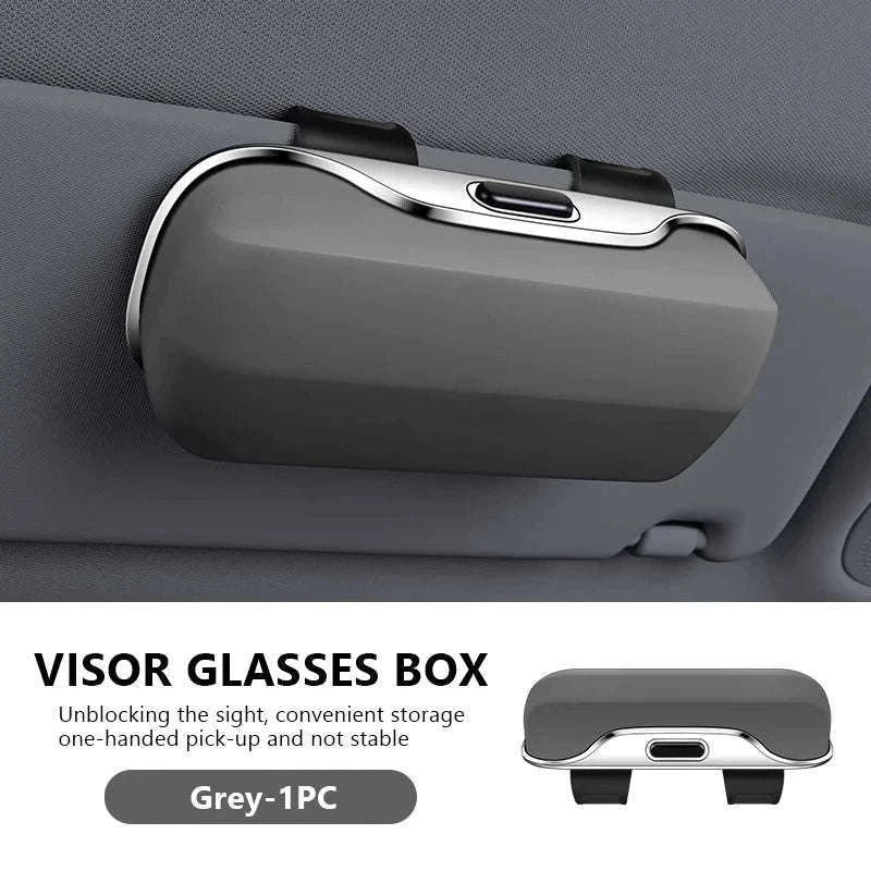 Extra-Large Car Glasses Case for Sun Visor-Brown 1pc
