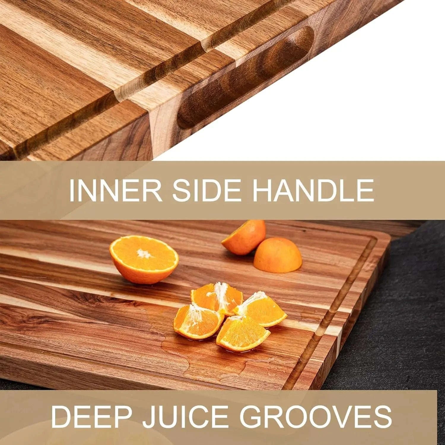 Extra Large Wood Cutting Board with Juice Groove and Handle-United States