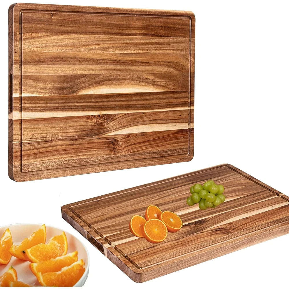 Extra Large Wood Cutting Board with Juice Groove and Handle-United States