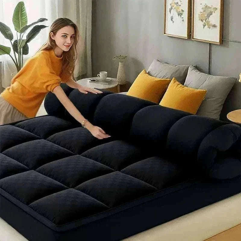 Extra Thick 1000GSM Cooling Mattress Topper with Deep Pocket Fit-Blue / Full / United States