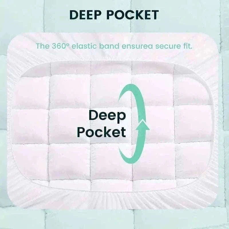 Extra Thick 1000GSM Cooling Mattress Topper with Deep Pocket Fit-Blue / Full / United States