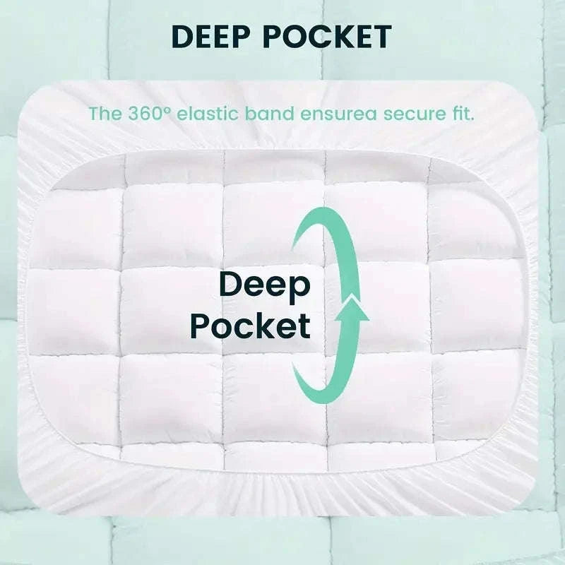 Extra Thick 1000GSM Cooling Mattress Topper with Deep Pocket Fit-Blue / Full / United States