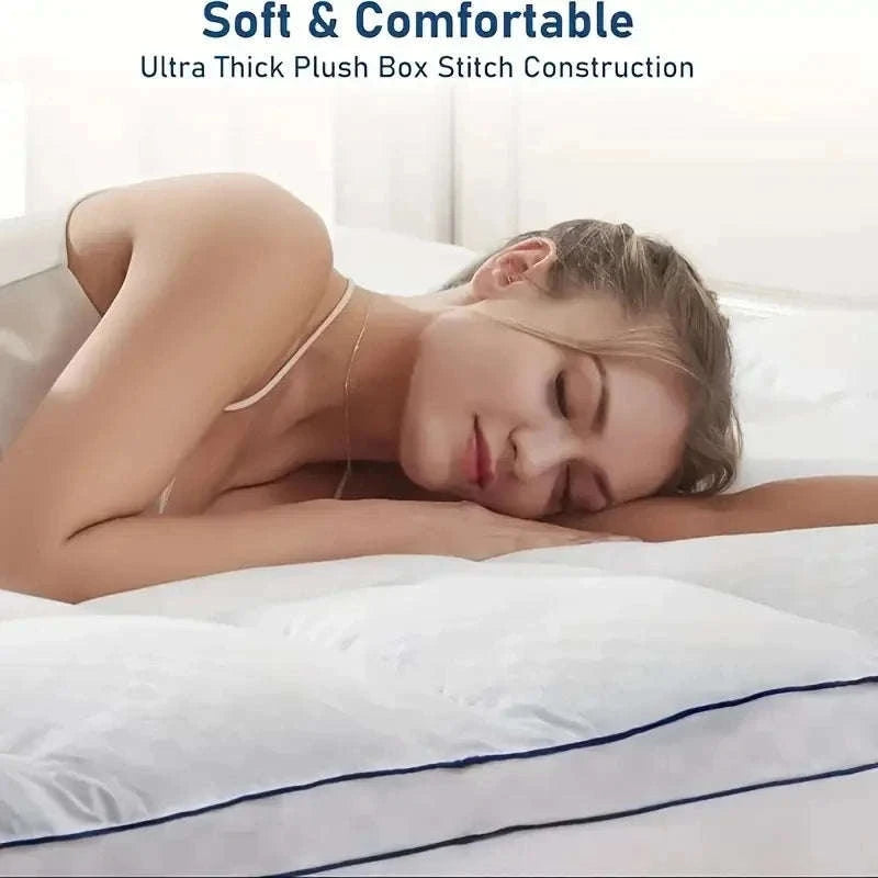 Extra Thick 1000GSM Cooling Mattress Topper with Deep Pocket Fit-Blue / Full / United States