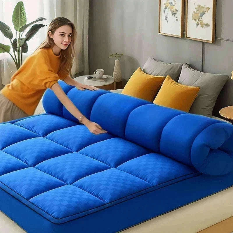 Extra Thick 1000GSM Cooling Mattress Topper with Deep Pocket Fit-Blue / Full / United States