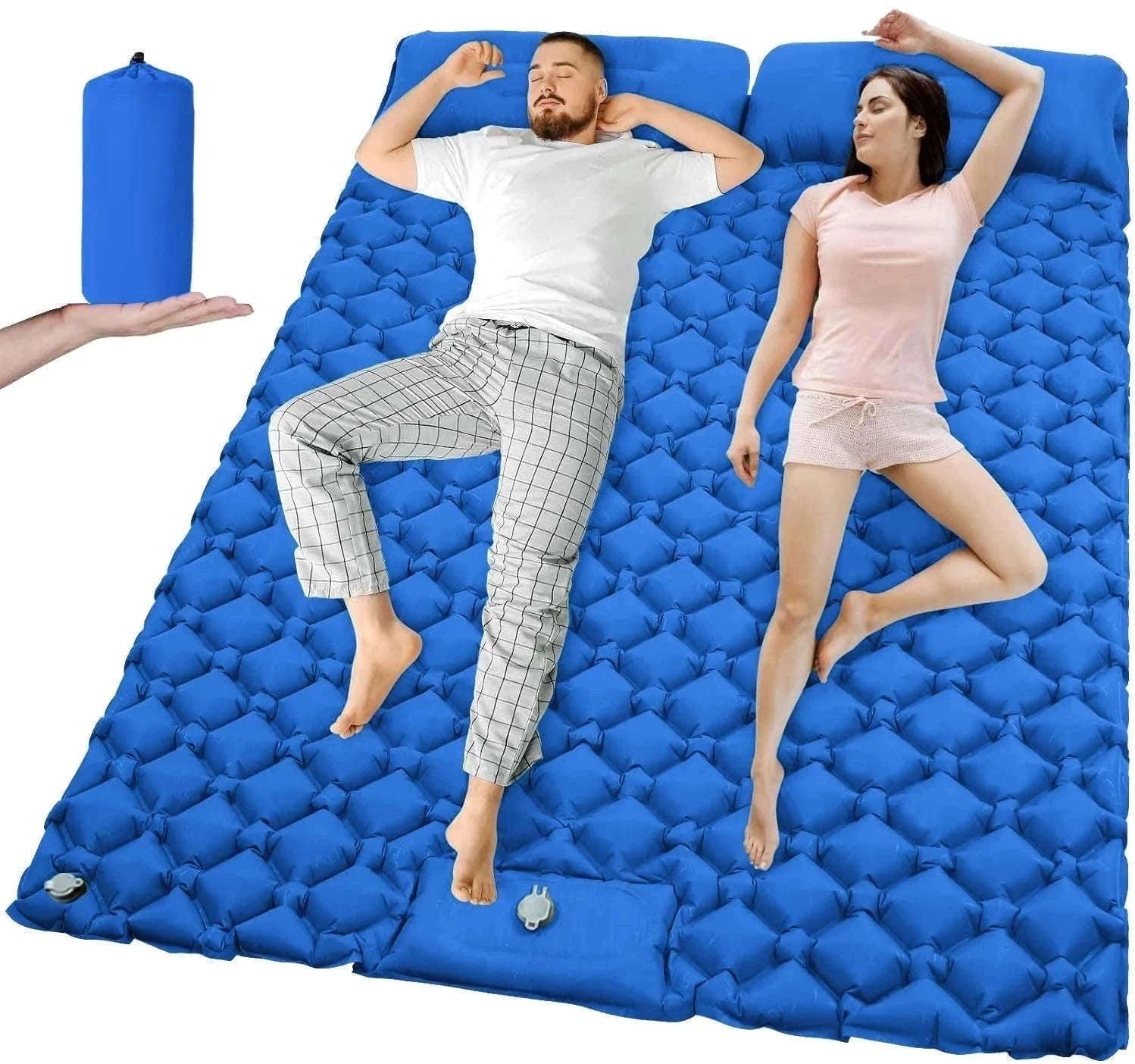 Extra Wide Inflatable Sleeping Pad for Camping Travel-T2312Army green