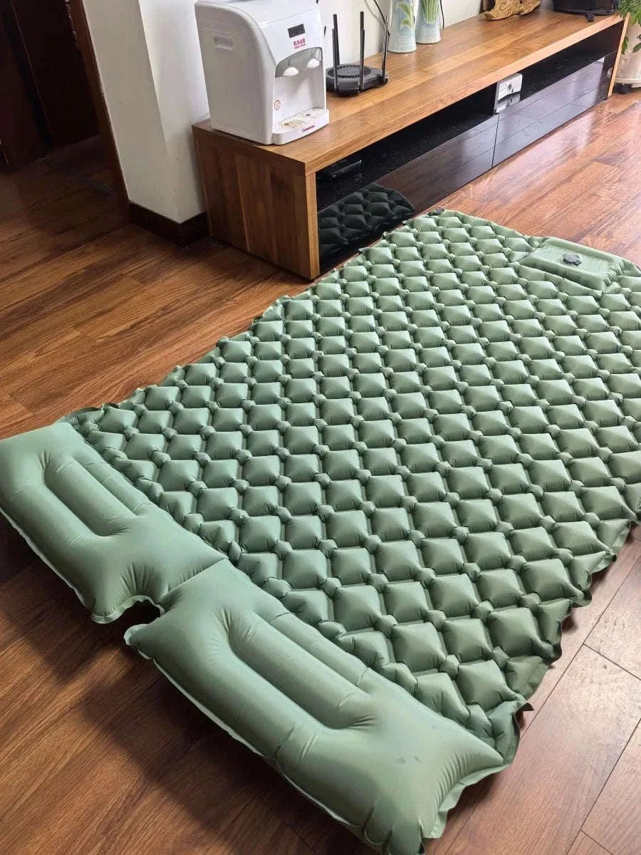 Extra Wide Inflatable Sleeping Pad for Camping Travel-T2312Army green