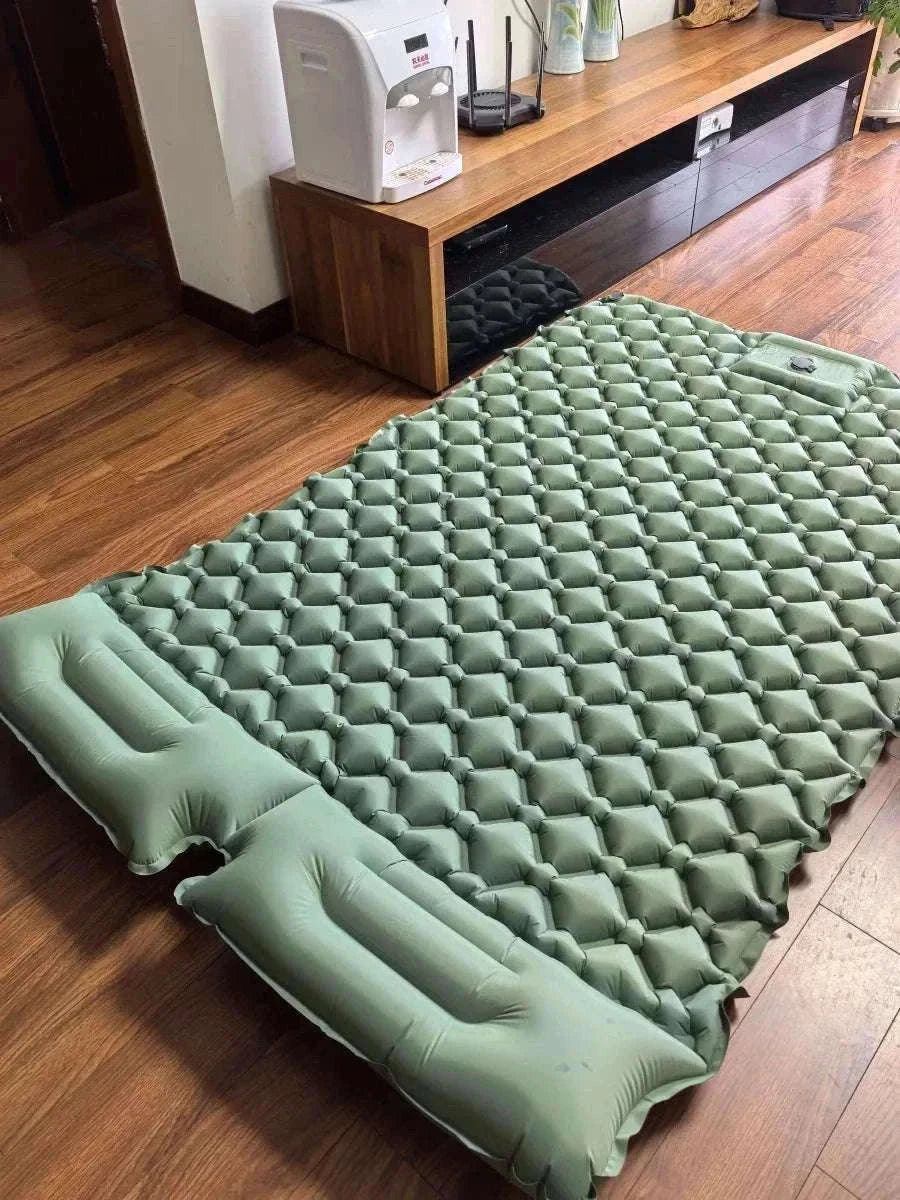 Extra Wide Inflatable Sleeping Pad for Camping Travel-T2312Army green