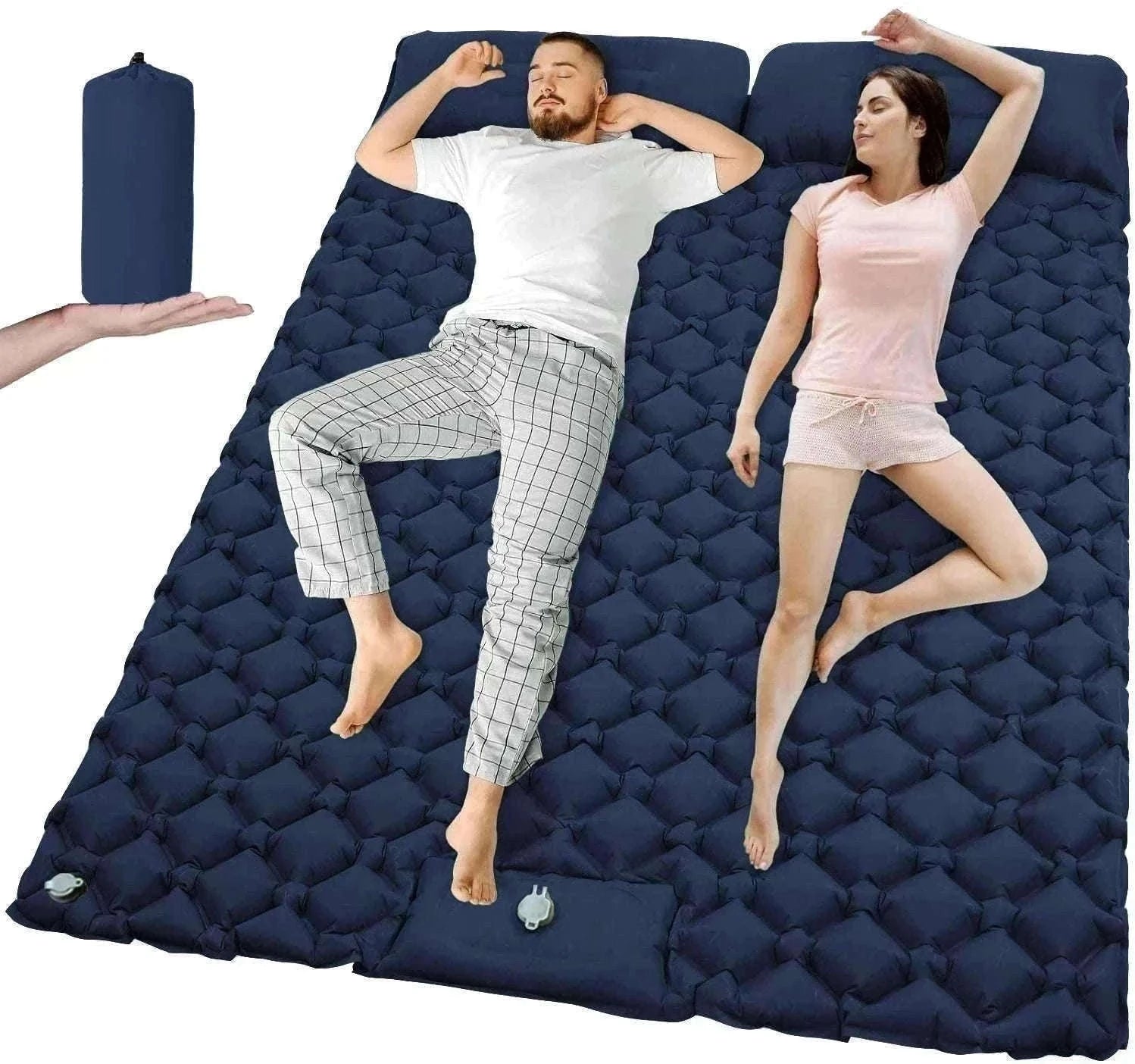 Extra Wide Inflatable Sleeping Pad for Camping Travel-T2312Army green