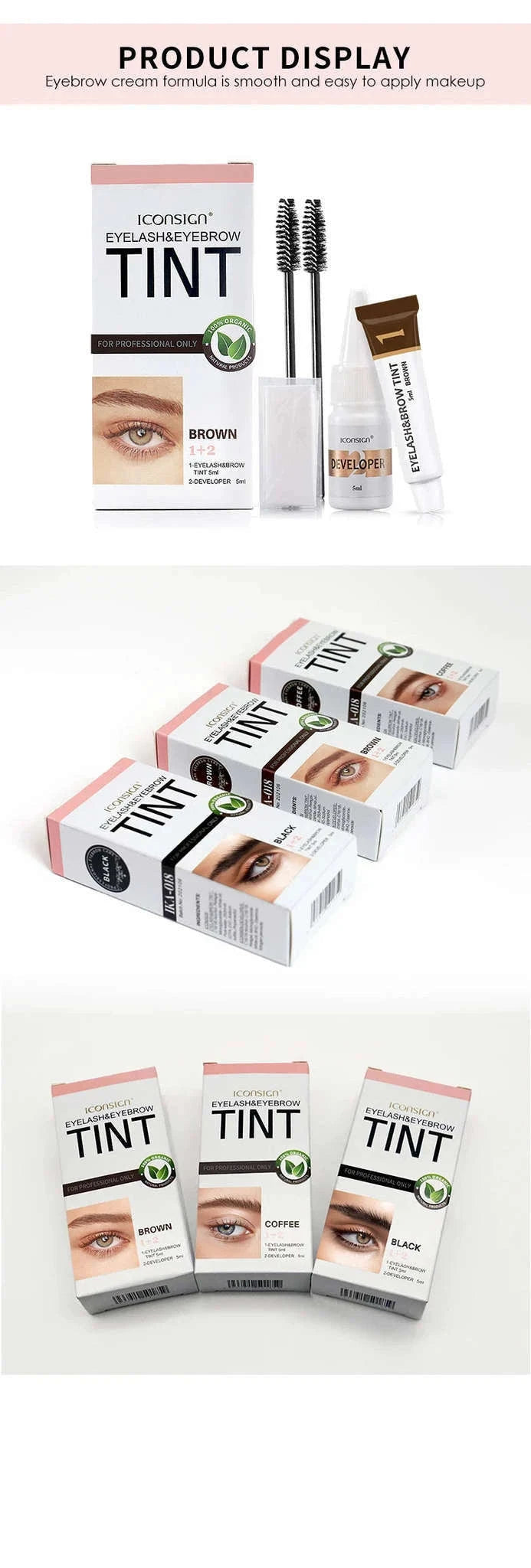 Eyelash & Eyebrow Tint Kit – Long-Lasting Brow and Lash Dye-Coffee / United States