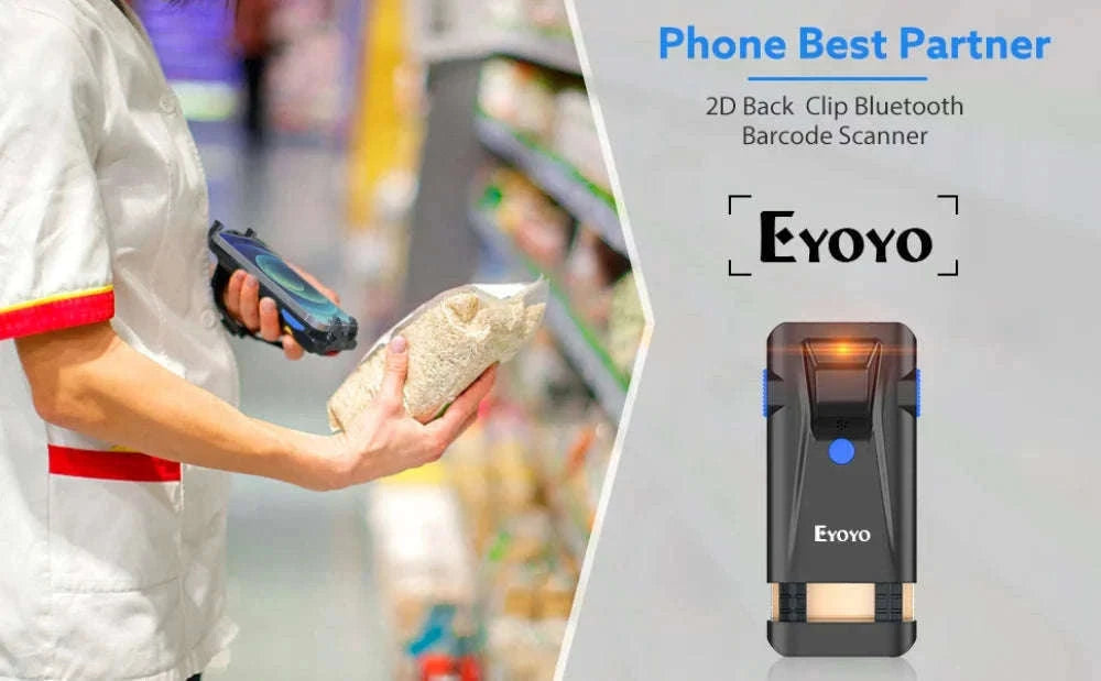 Eyoyo 2D Phone Back Clip Bluetooth Barcode Scanner-Default Title