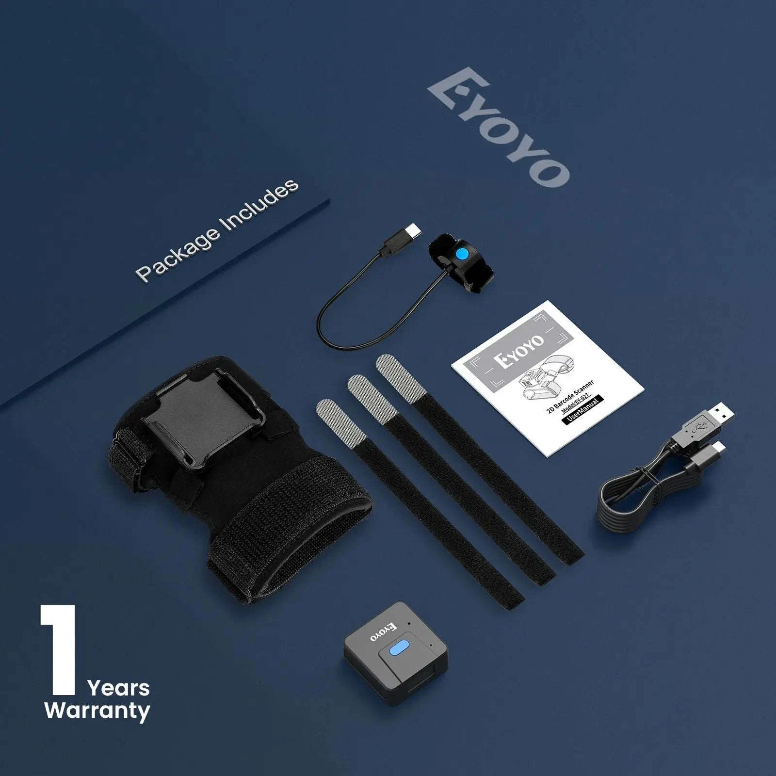 Eyoyo Wearable 2D Bluetooth Barcode Scanner Glove-Default Title