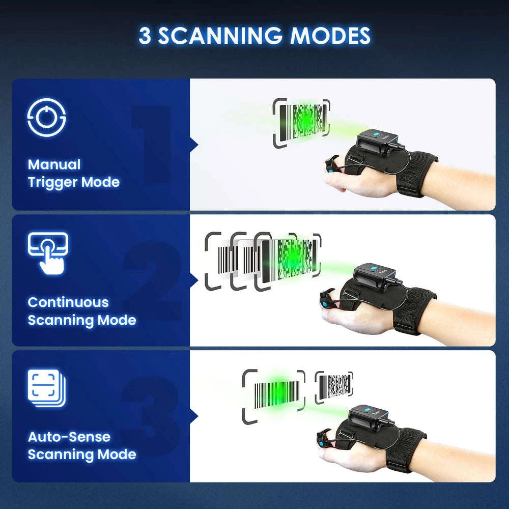 Eyoyo Wearable 2D Bluetooth Barcode Scanner Glove-Default Title