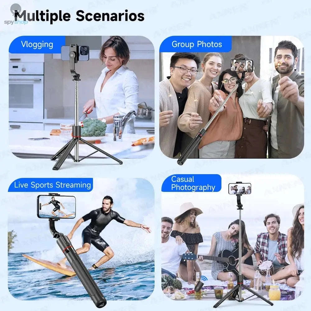 F15 Selfie Stick Tripod with Bluetooth Remote-With 1 Light