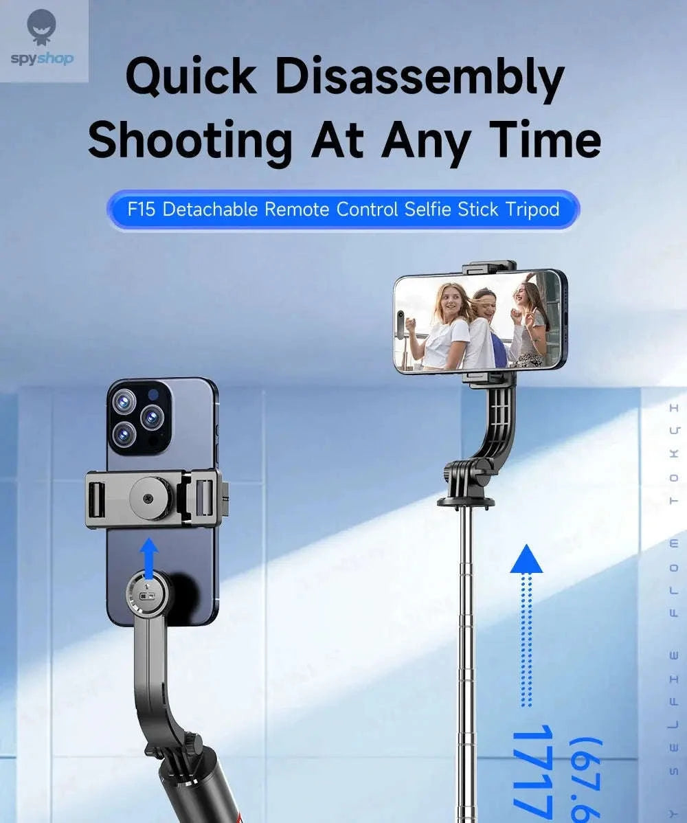 F15 Selfie Stick Tripod with Bluetooth Remote-With 1 Light