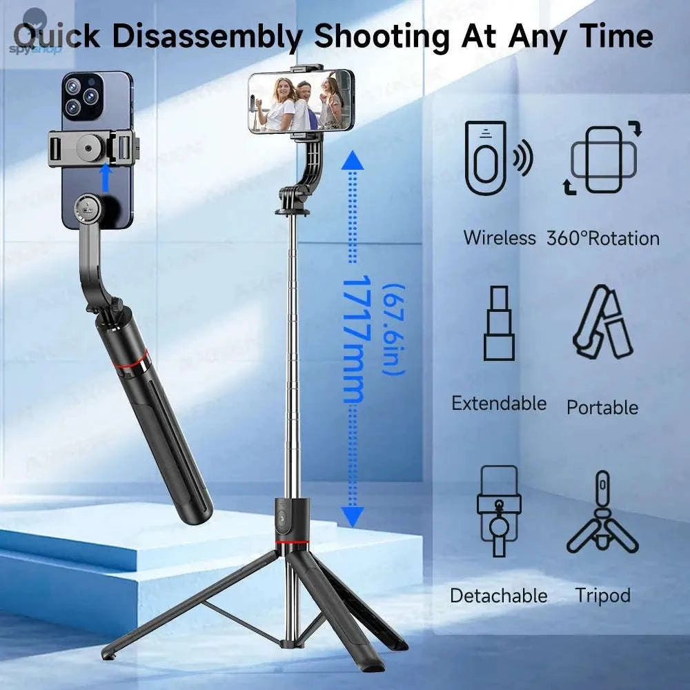 F15 Selfie Stick Tripod with Bluetooth Remote-With 1 Light