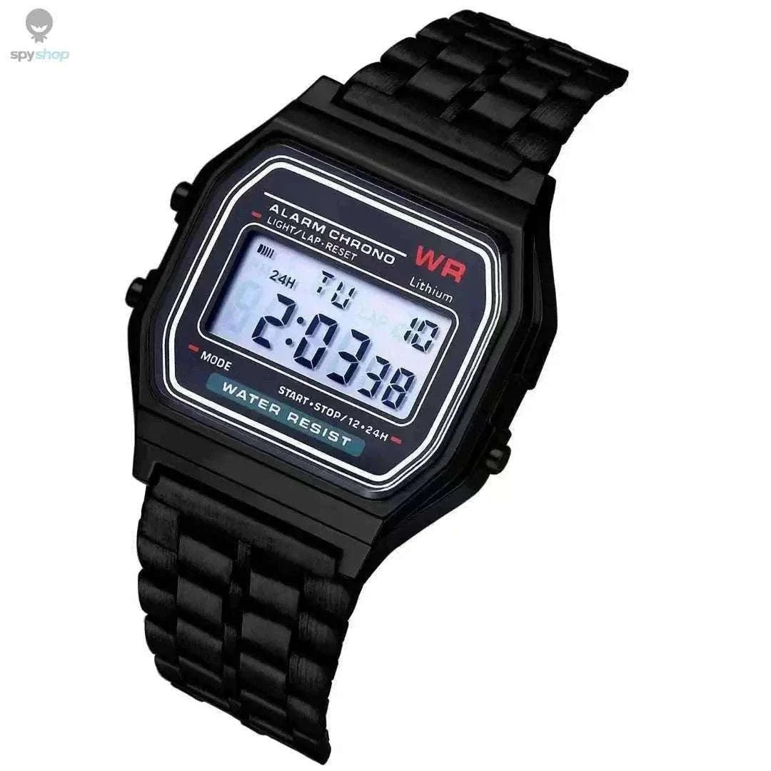 F91W Steel Band LED Digital Sports Watch for Everyday Wear-Silvery
