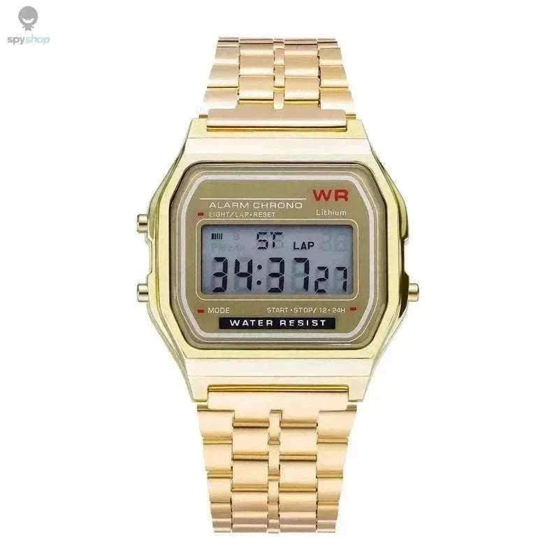 F91W Steel Band LED Digital Sports Watch for Everyday Wear-Silvery