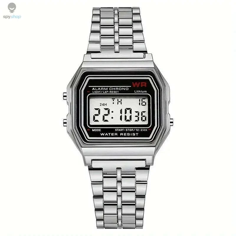 F91W Steel Band LED Digital Sports Watch – Sleek Style and Everyday Function-Silvery