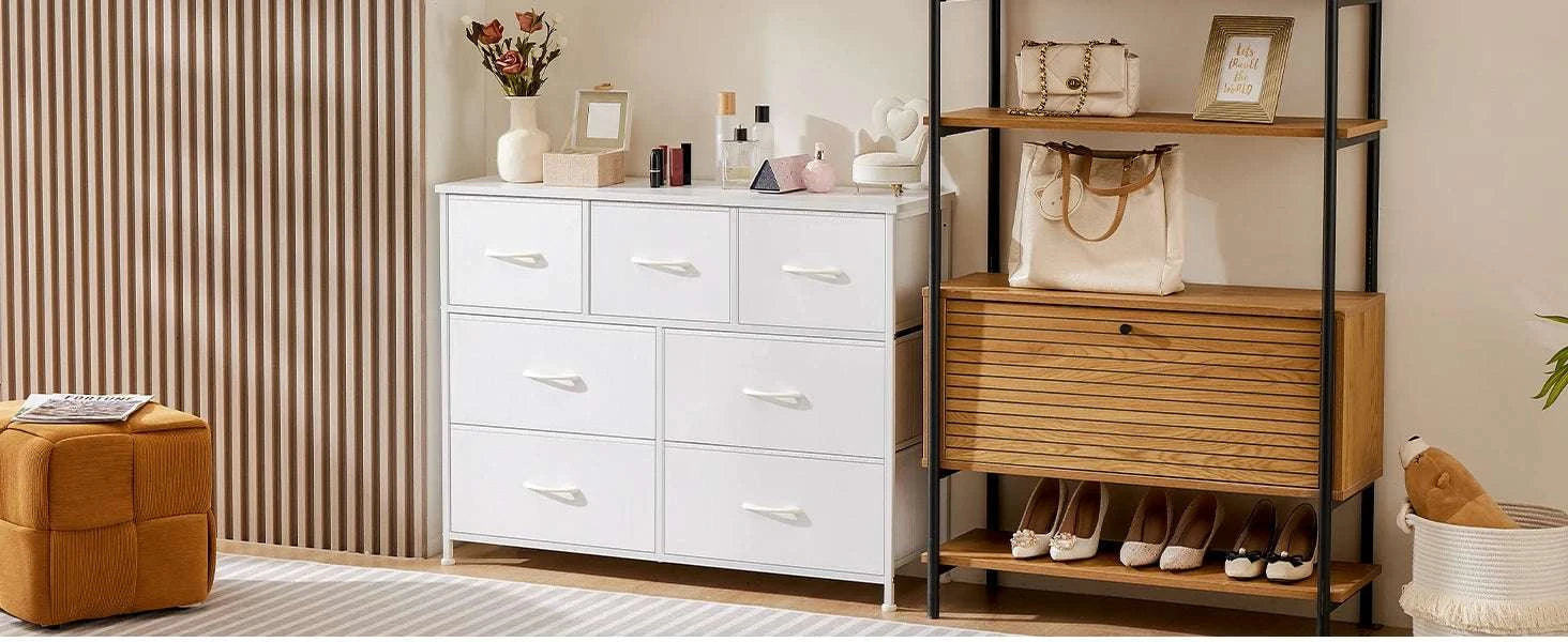 Fabric Drawer Dresser with 5/7/10 Drawers Bedroom Storage Unit-7 Drawers / United States