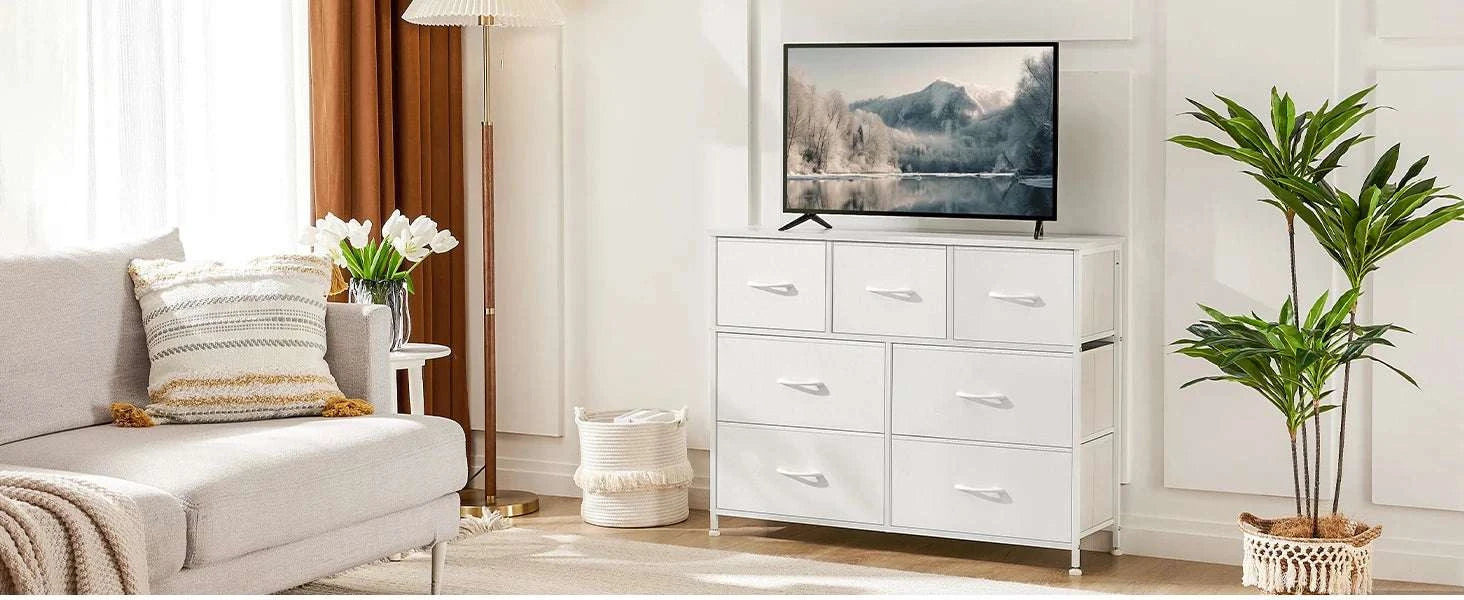 Fabric Drawer Dresser with 5/7/10 Drawers Bedroom Storage Unit-7 Drawers / United States