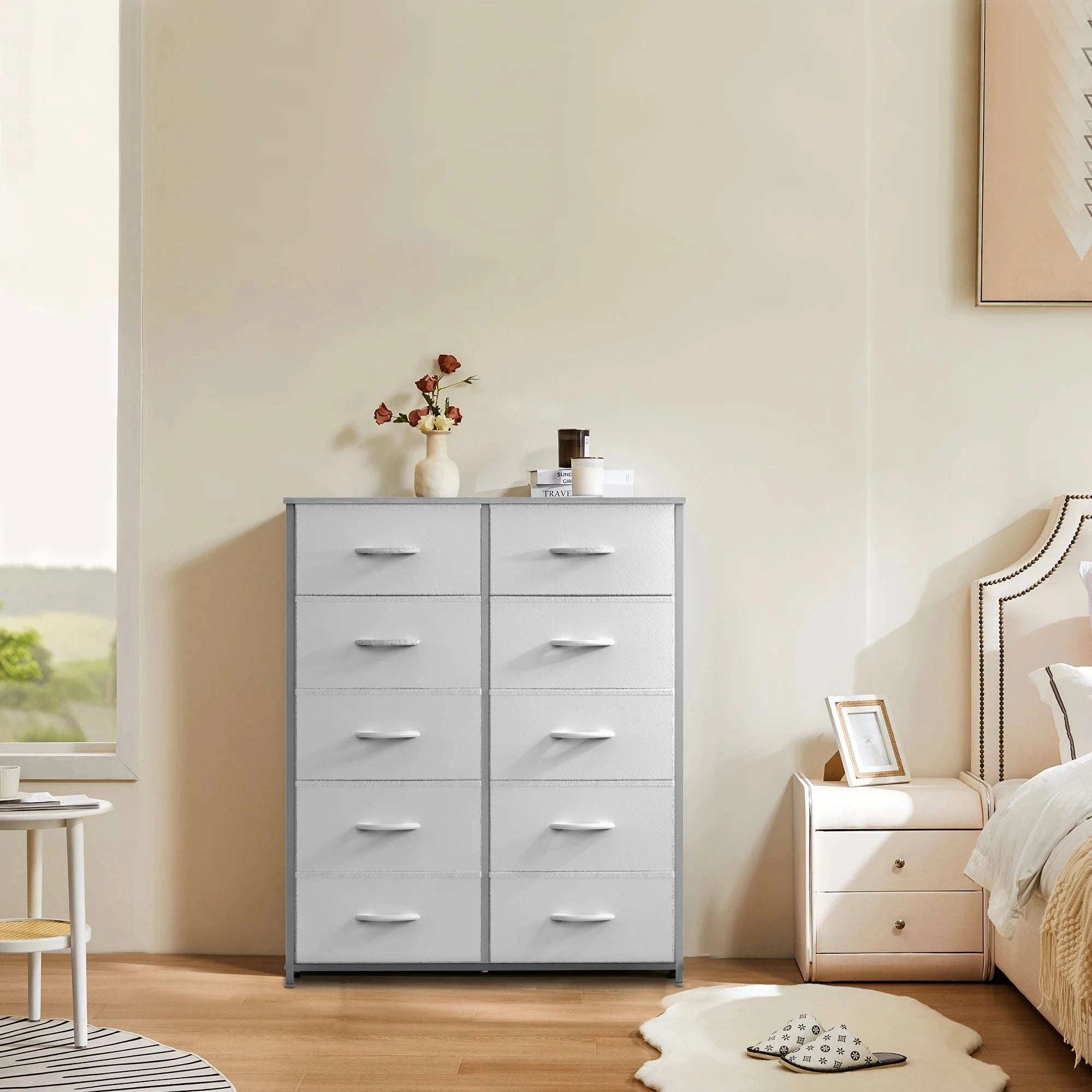 Fabric Drawer Dresser with 5/7/10 Drawers Bedroom Storage Unit-7 Drawers / United States
