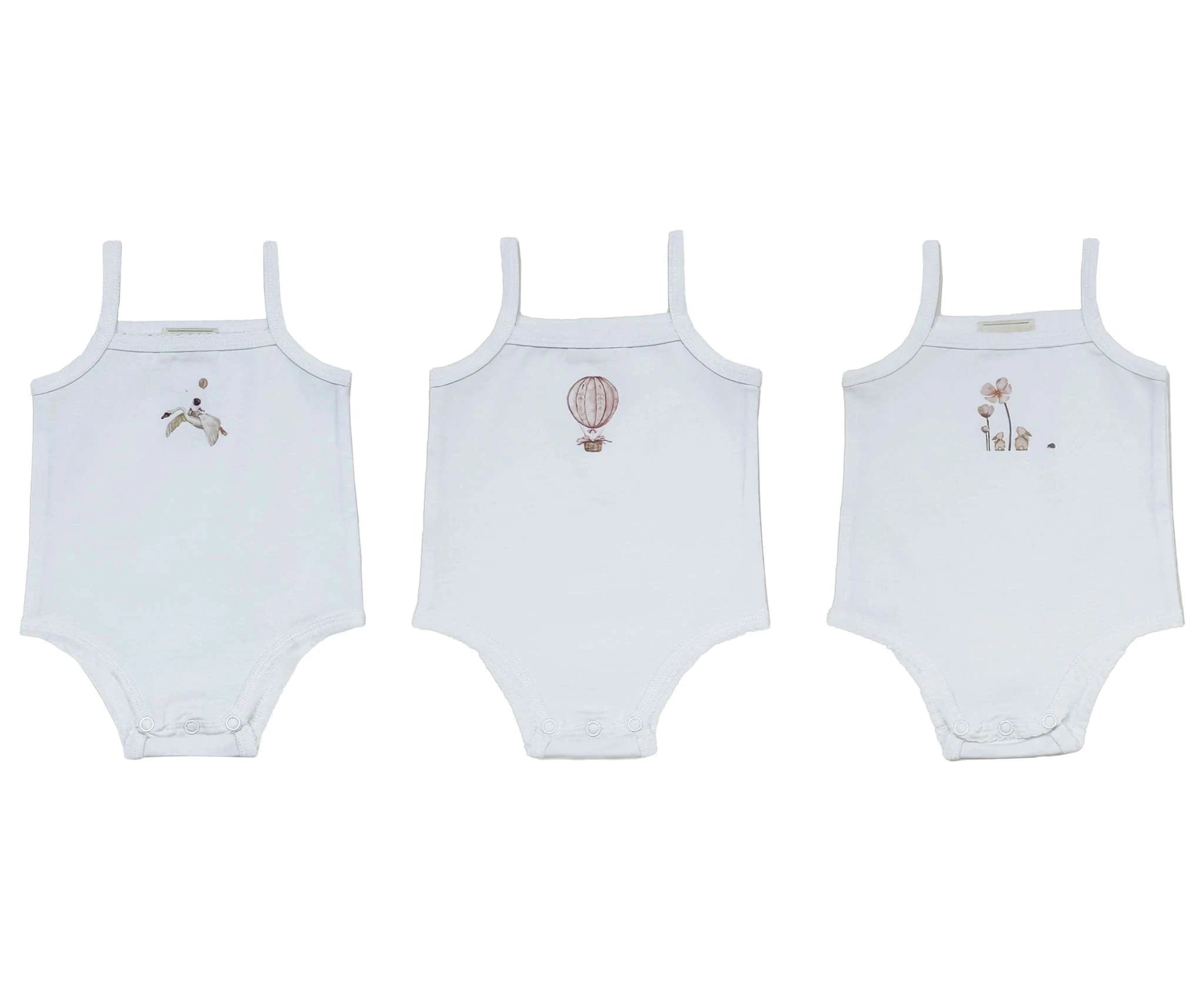 Family Matching Cotton Pajama Set with Printed Summer Design-girl three pieces / 9M