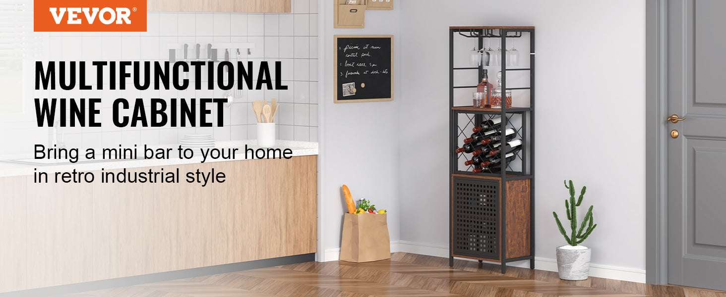 Farmhouse Wine Bar Cabinet with Glass Rack, 13 Bottle Storage-39.4x34x15.7inch / spain