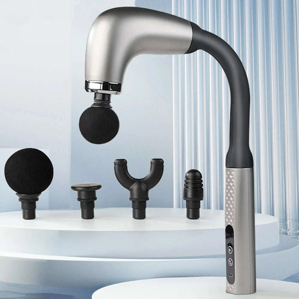 Fascia Gun with Extended Handle for Deep Muscle Relief-Black