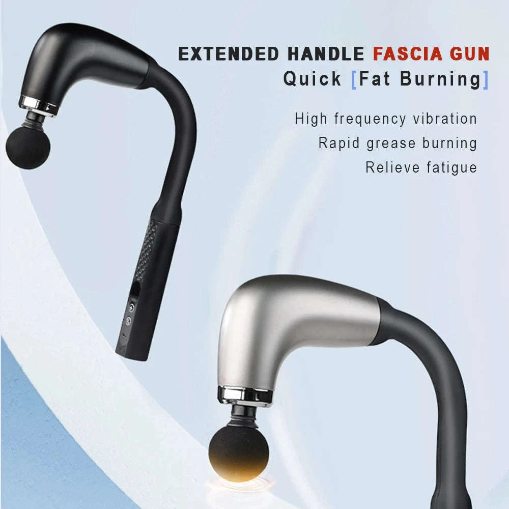 Fascia Gun with Extended Handle for Deep Muscle Relief-Black