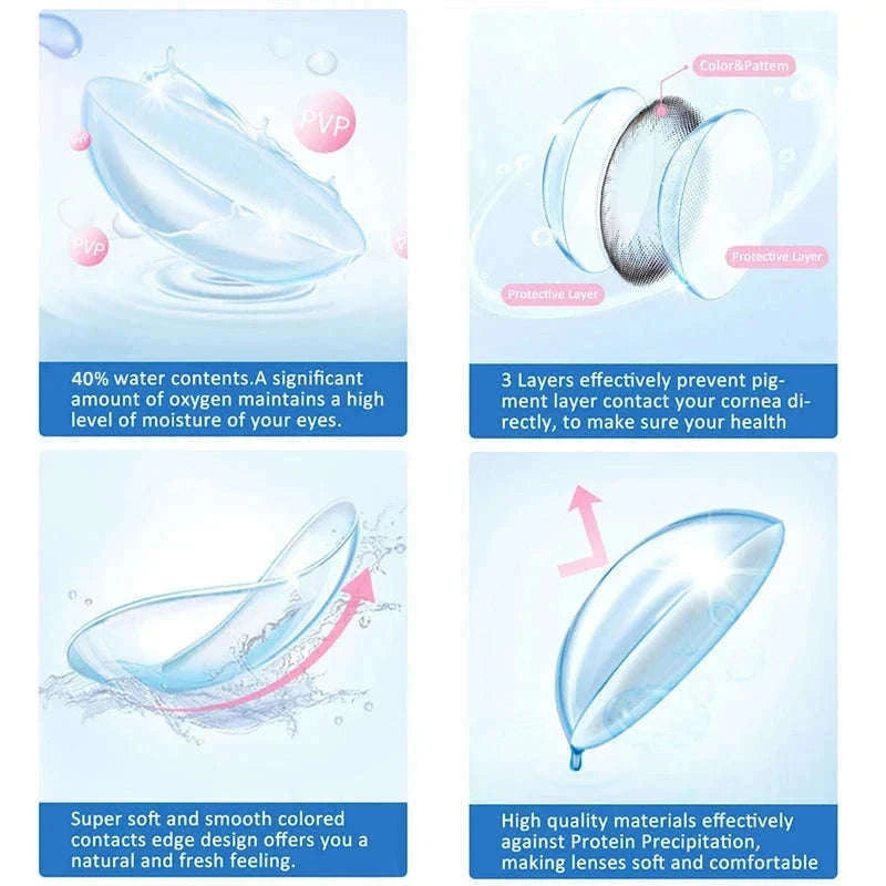 Fashion Colored Contact Lenses for Stunning Eye Effects-MONTREUX-GRAY / China Mainland / 0