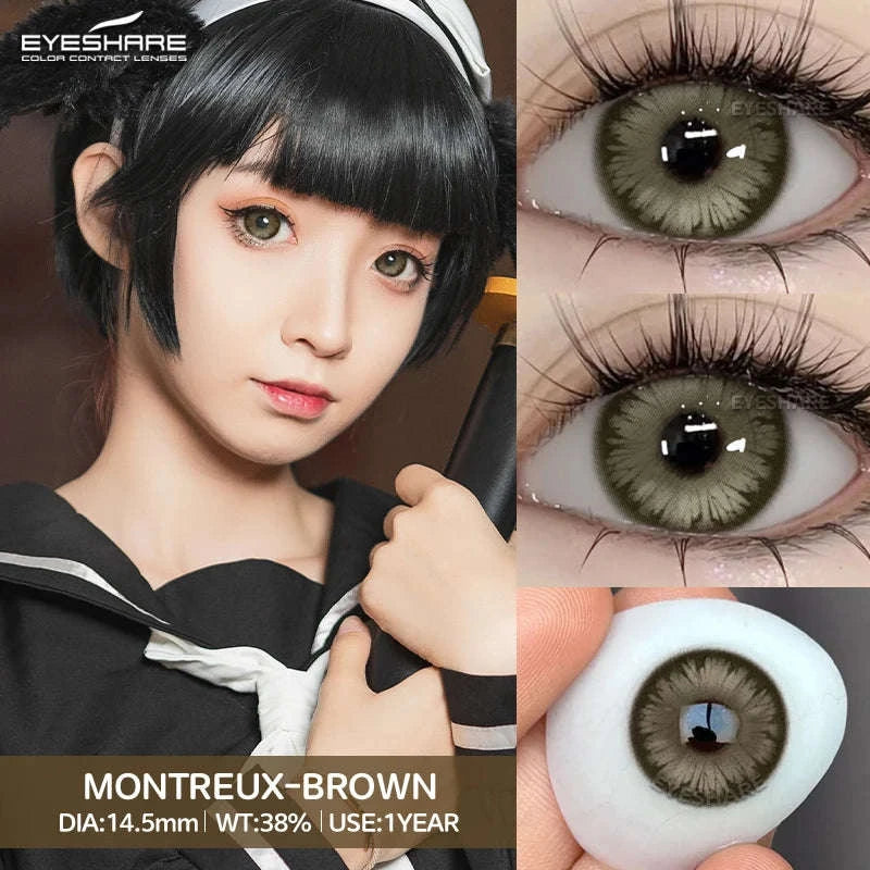 Fashion Colored Contact Lenses for Stunning Eye Effects-MONTREUX-GRAY / China Mainland / 0
