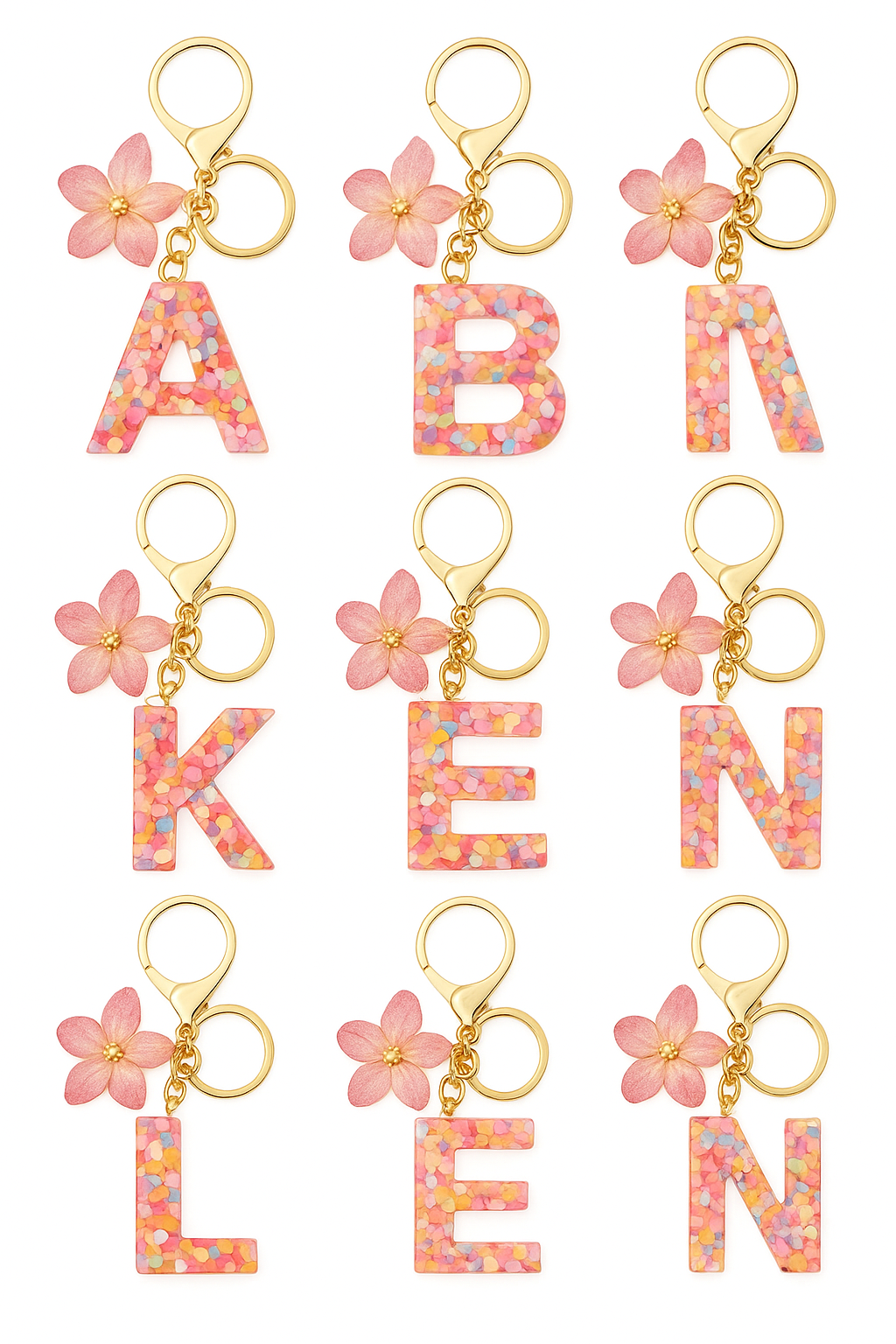 Pendente de chaveiro de metal com a-z