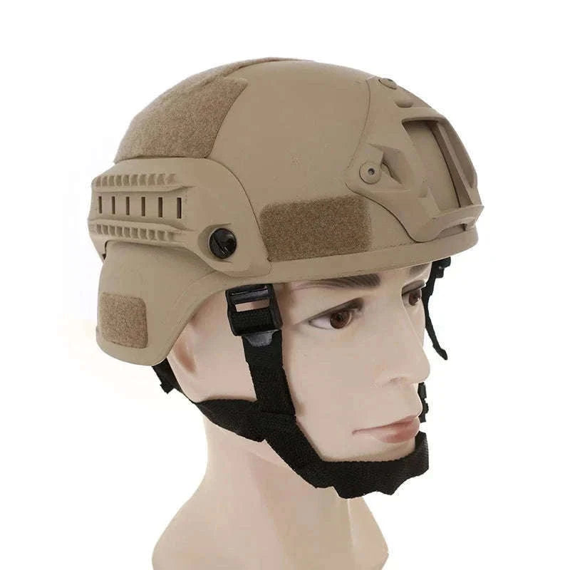 FAST Tactical Helmet for Training, Airsoft, and Outdoor Use-Khaki