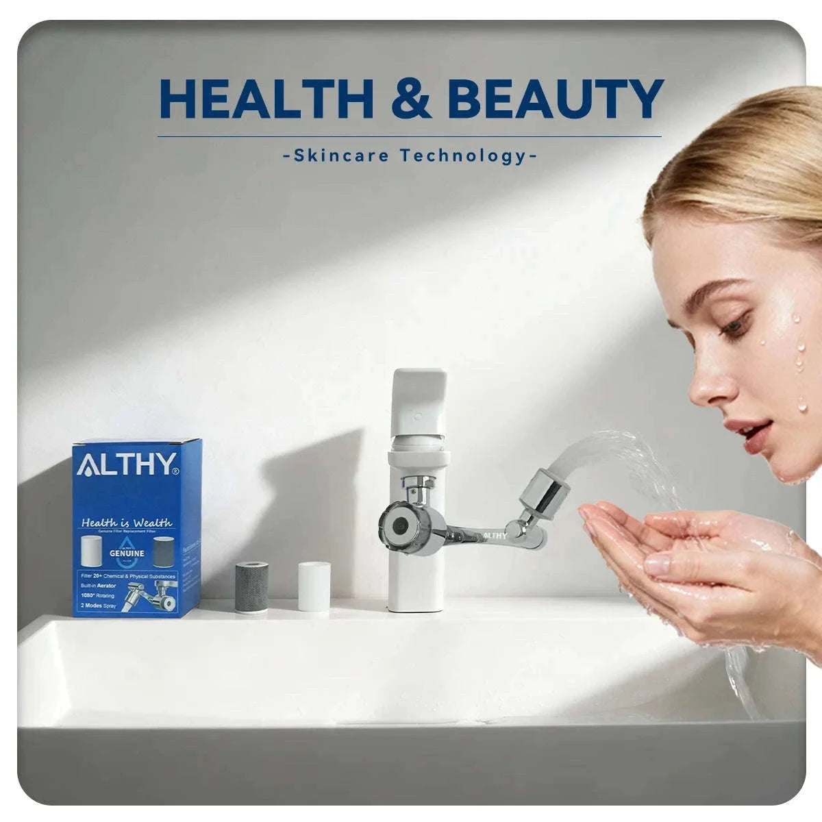 Faucet Aerator Water Filter 1080° Rotating 2 Spray Modes-1xHost and 9xfilters / China Mainland