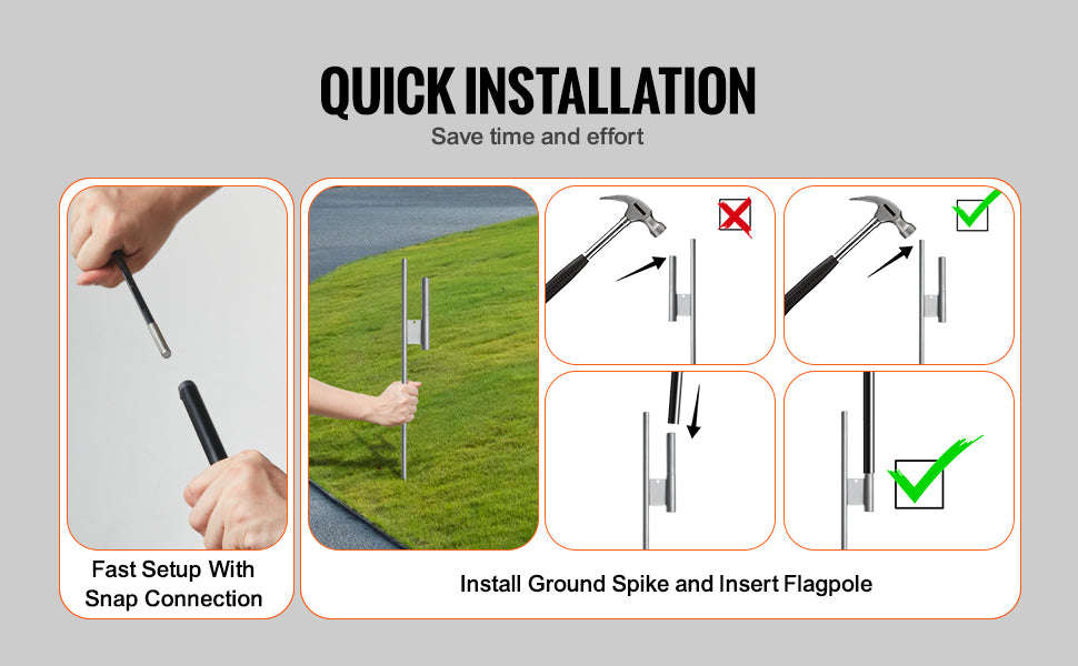 Feather Flag Pole Kit 3-Pack 16.3 ft with Ground Stakes-Pole2set 8.15lbs / United States