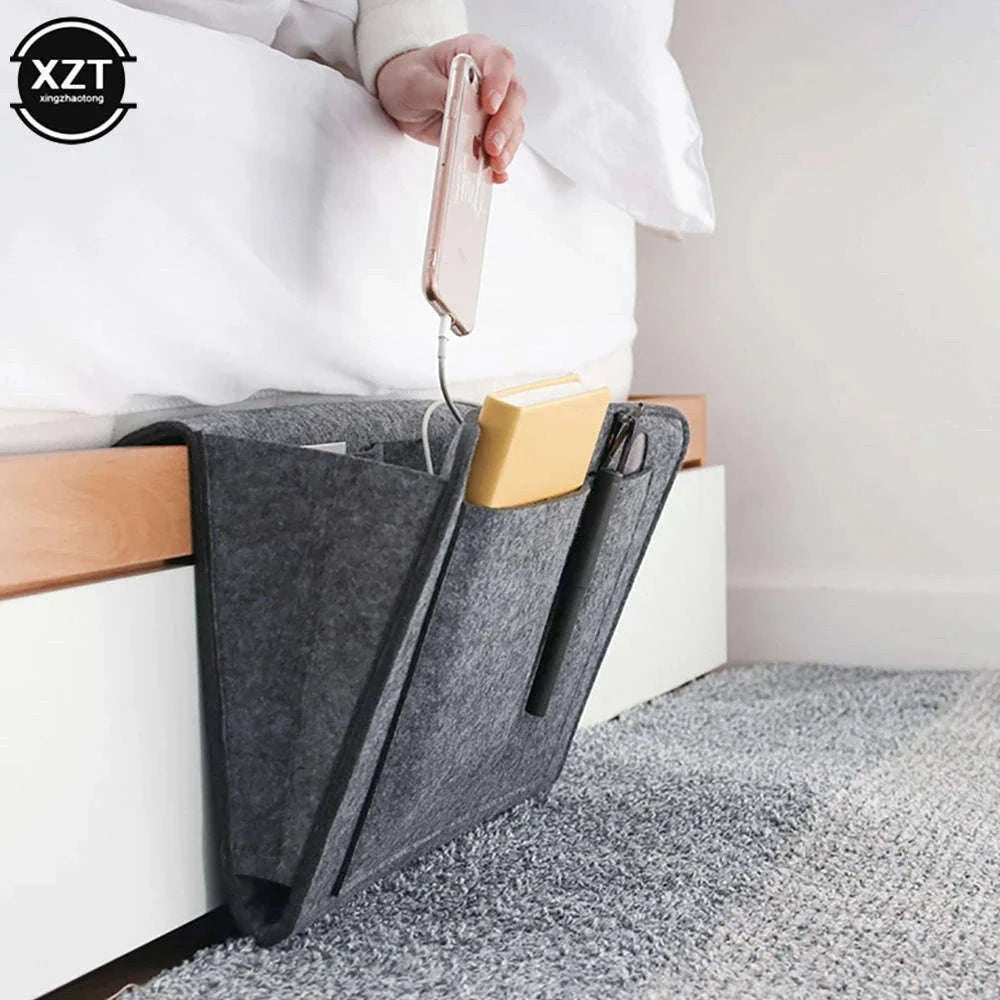 Felt Bedside Storage Organizer with Multi-Pocket Design-black / 27-22-8CM