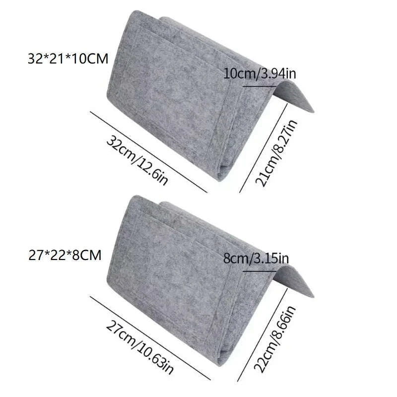 Felt Bedside Storage Organizer with Multi-Pocket Design-black / 32-21-10CM